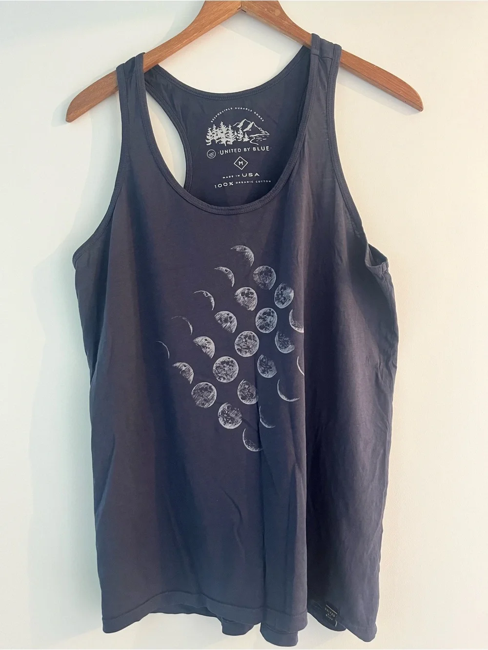 United by Blue moon phases cotton racerback tank women’s medium - Picture 1 of 5
